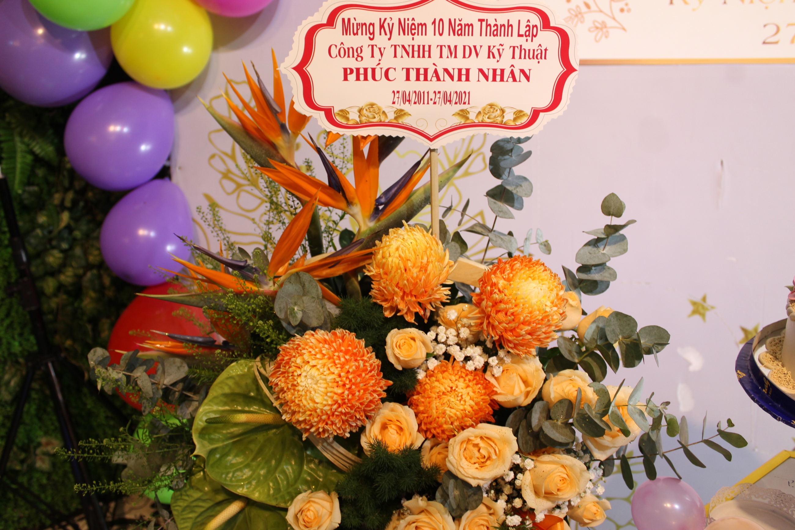 Hoa mừng kỹ niệm 10 năm Phúc Thành Nhân